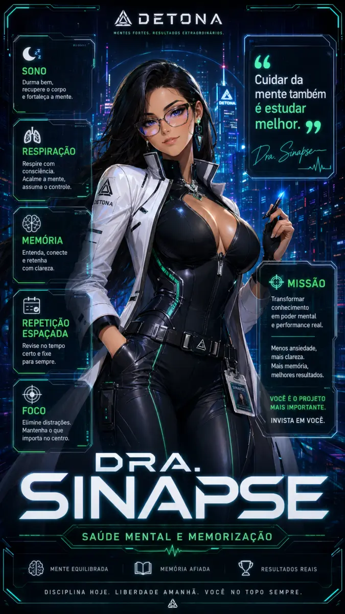 Dra. Sinapse, orientadora científica do DETONA